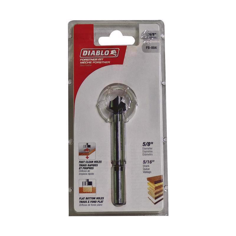 Diablo 5/8 in. X 3-1/2 in. L High Speed Steel Forstner Drill Bit Round Shank