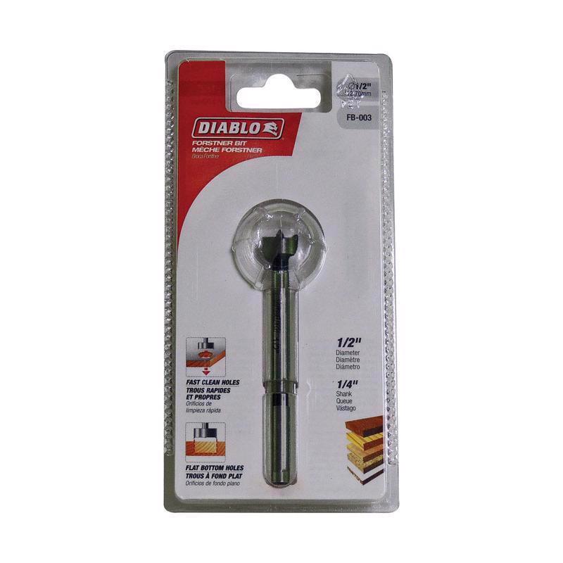 Diablo 1/2 in. X 3-1/2 in. L High Speed Steel Forstner Drill Bit Round Shank