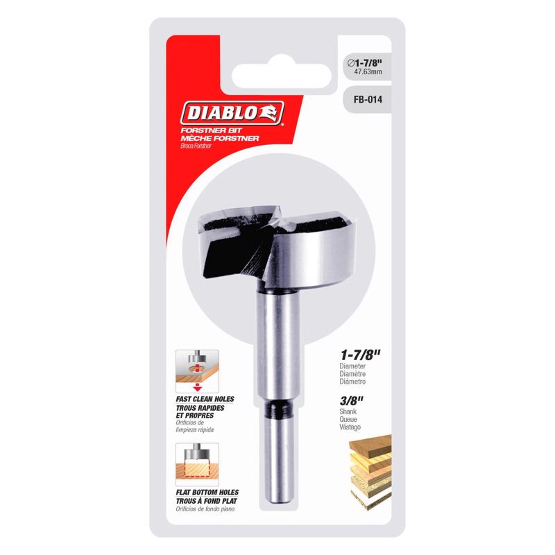 Diablo 1-7/8 in. X 3-1/2 in. L High Speed Steel Forstner Drill Bit Round Shank