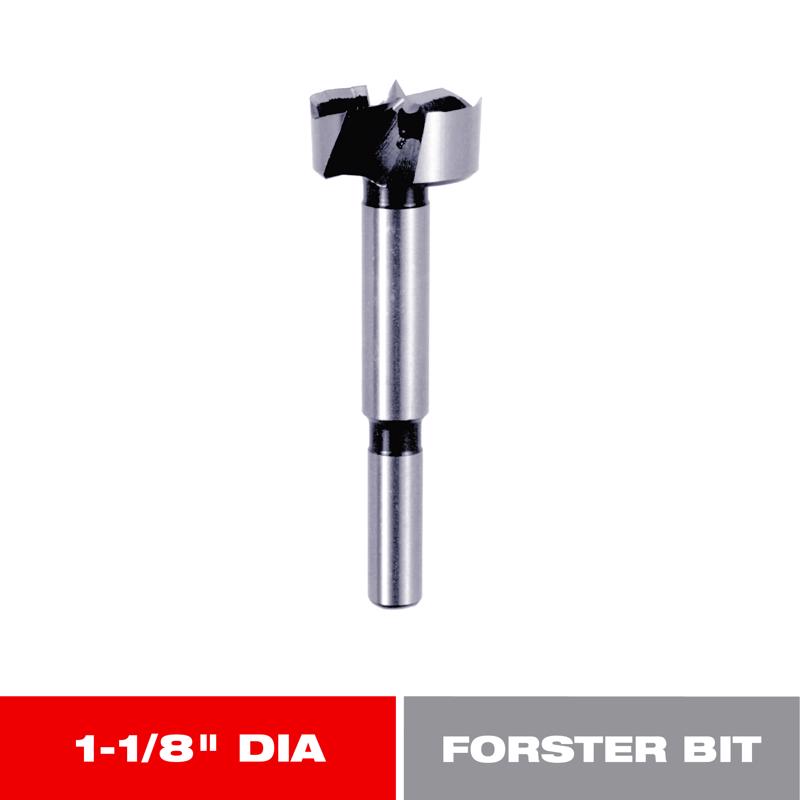 Diablo 1-1/8 in. X 3-1/2 in. L High Speed Steel Forstner Drill Bit Round Shank