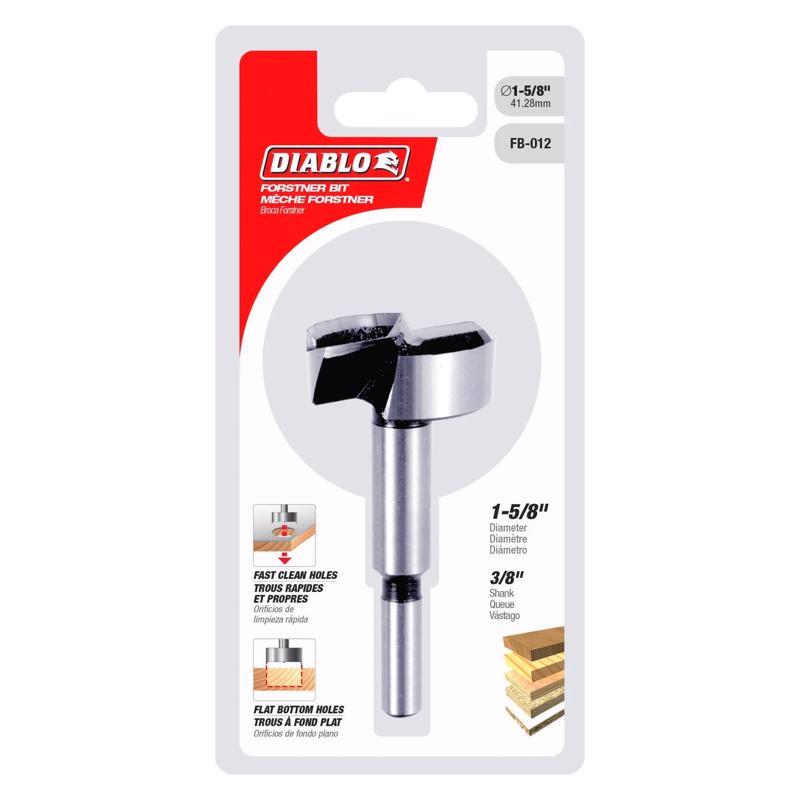 Diablo 1-5/8 in. X 3-1/2 in. L High Speed Steel Forstner Drill Bit Round Shank