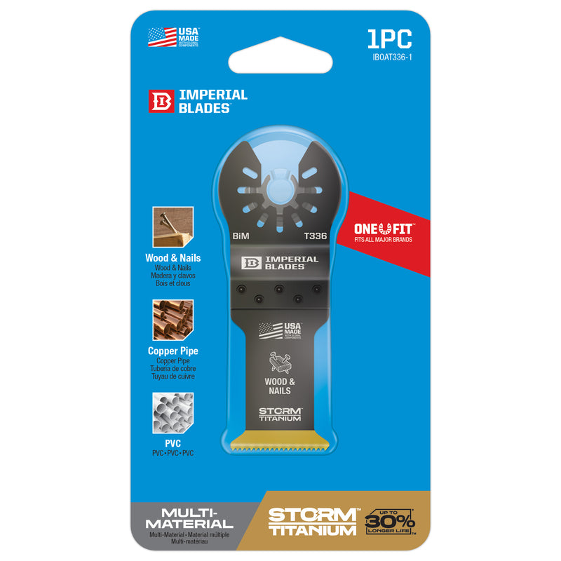 Imperial Blades One Fit 1-1/4 in. L Titanium-Coated Bi-Metal Storm Oscillating Saw Blade