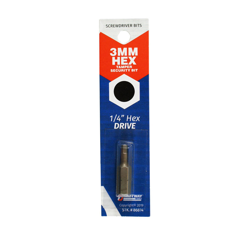Best Way Tools Hex 3 mm X 1 in. L Tamper-Proof Security Bit Carbon Steel