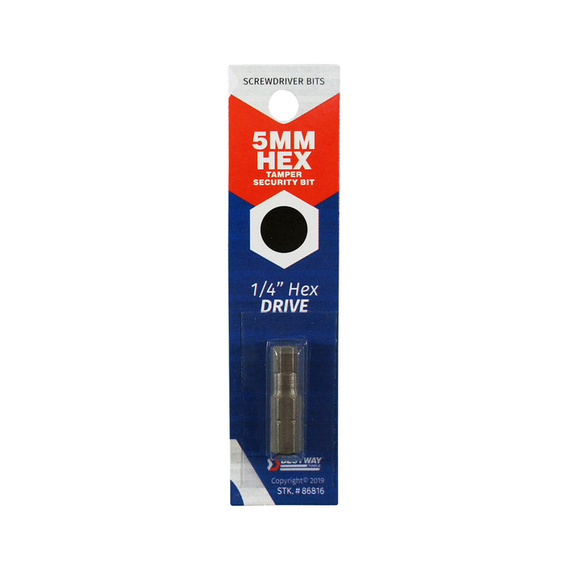 Best Way Tools Hex 5 mm X 1 in. L Tamper-Proof Security Bit Carbon Steel