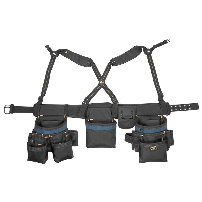 CLC 28 pocket Ballistic Nylon Tool Belt with Suspenders 23 in. L X 16-1/2 in. H Black 29 in. 46 in.