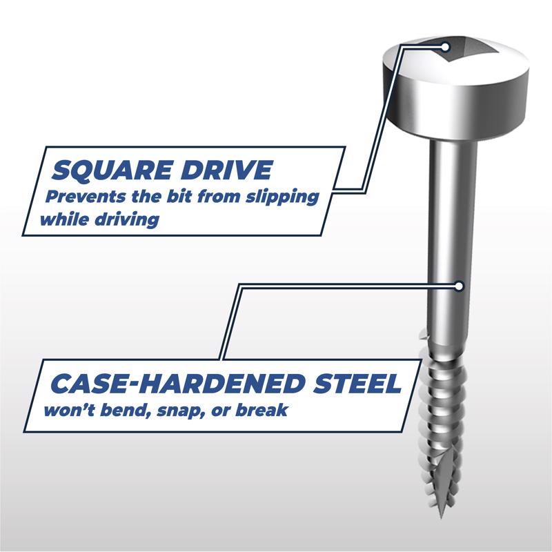 Kreg No. 6 X 1 in. L Square Zinc-Plated Coarse Pocket-Hole Screw 500 pk