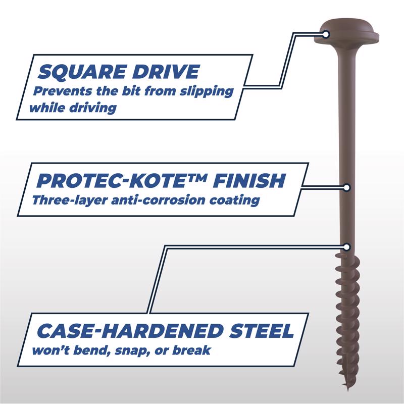 Kreg No. 14 X 2 1/2 in. L Square Zinc-Plated Coarse Pocket-Hole Screw 125 pk