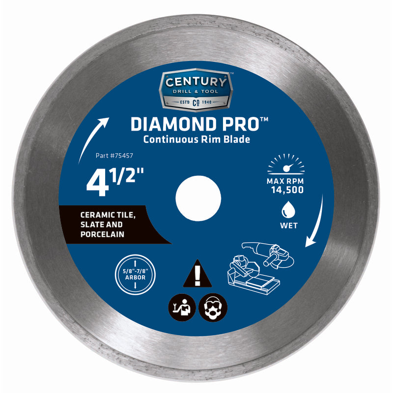 Century Drill & Tool Diamond Pro 4-1/2 in. D X 7/8 in. Continuous Rim Circular Saw Blade