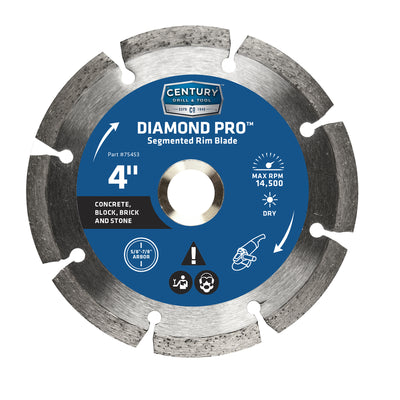 Century Drill & Tool 4 in. D X 7/8 in. Diamond Segmented Rim Diamond Saw Blade