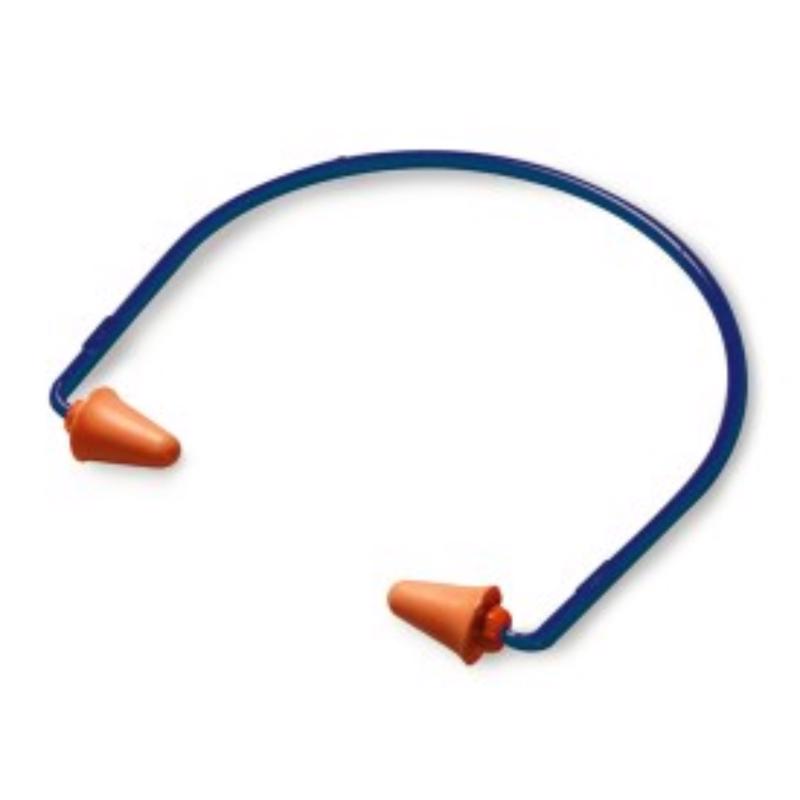 3M 28 dB PVC Hearing Protector Banded Ear Plugs Blue/Orange