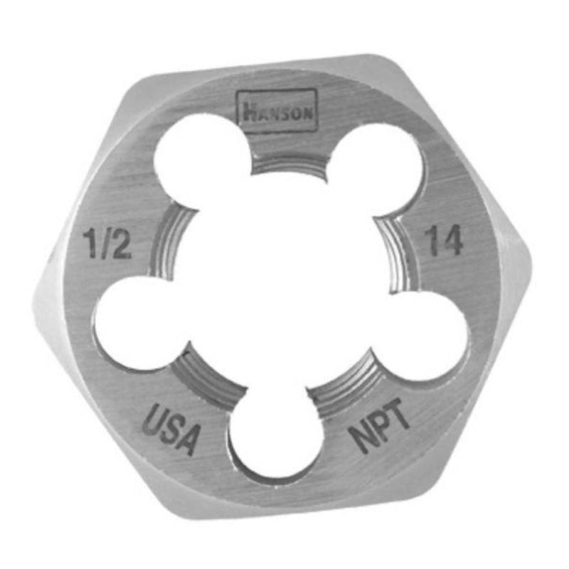 Irwin Hanson High Carbon Steel SAE Hexagon Die 1/2 in.
