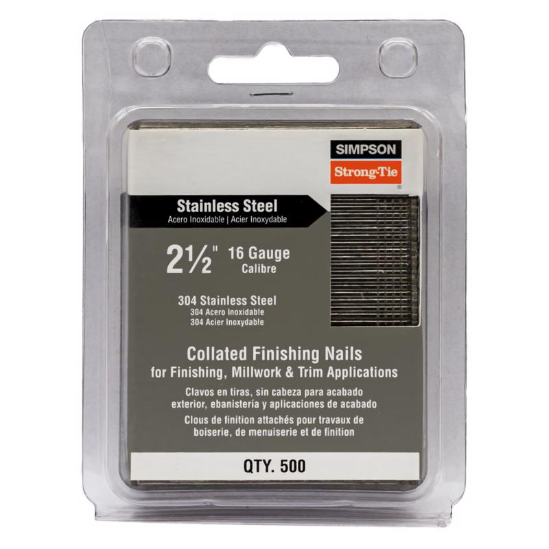 Simpson Strong-Tie 2-1/2 in. L X 16 Ga. Straight Strip Coated Nails 500 pk