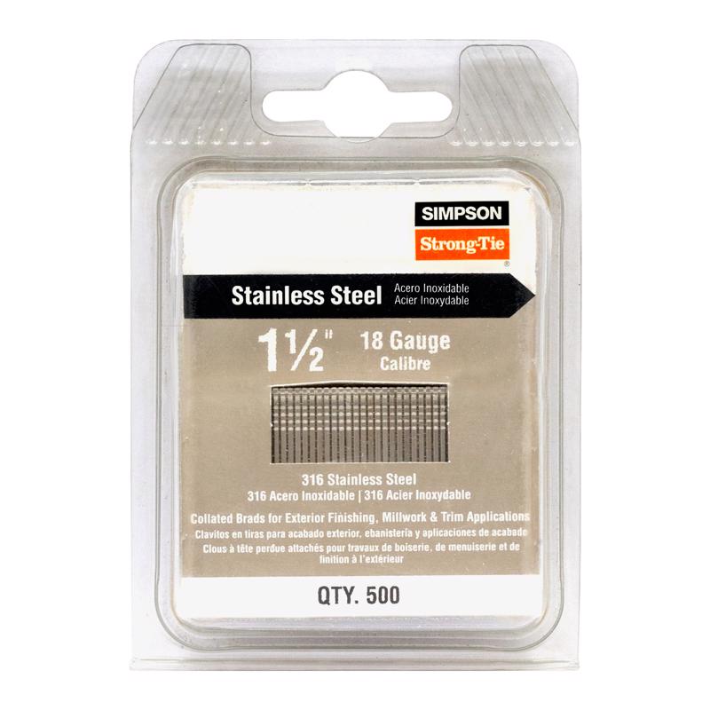 Simpson Strong-Tie 1-1/2 in. L X 18 Ga. Straight Strip Coated Nails 500 pk