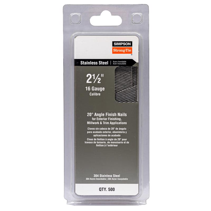 Simpson Strong-Tie 2-1/2 in. L X 16 Ga. Angled Coil Coated Nails 20 deg 500 pk