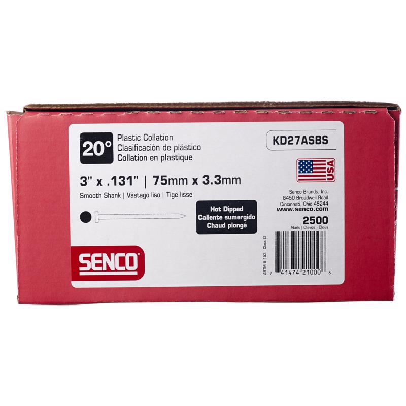 Senco 3 in. L X 16 Ga. Angled Strip Galvanized Framing Nails 20 deg 2,500 pk