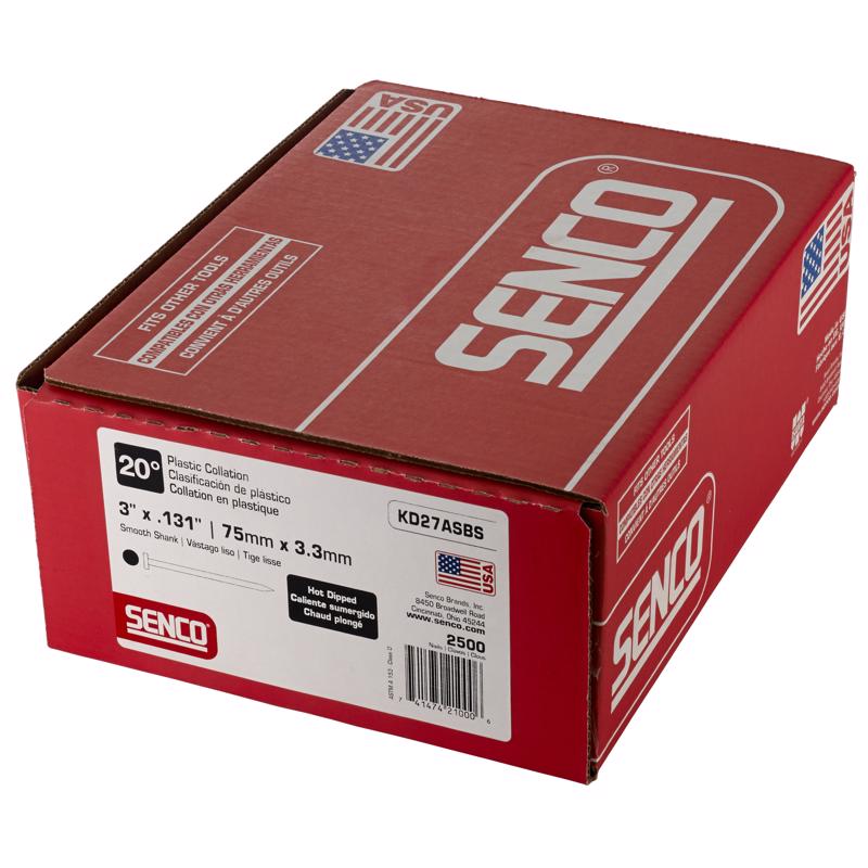 Senco 3 in. L X 16 Ga. Angled Strip Galvanized Framing Nails 20 deg 2,500 pk