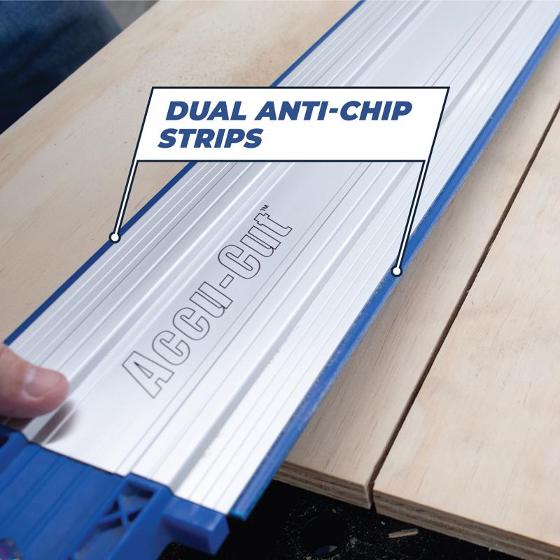 Kreg Accu-Cut Aluminum 50 in. L Saw Guide Blue/Silver