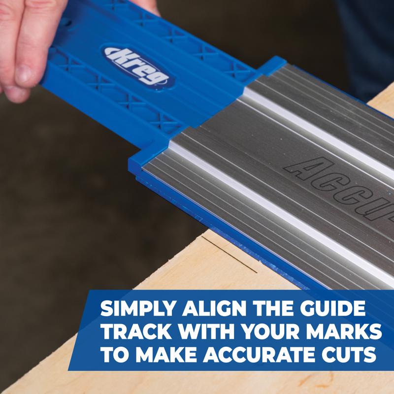 Kreg Accu-Cut Aluminum 50 in. L Saw Guide Blue/Silver