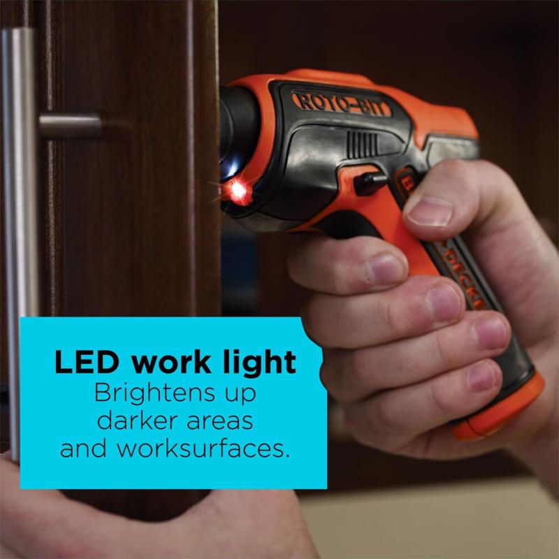 Black+Decker 4V Roto-Bit Cordless Rechargeable Screwdriver Kit (Battery & Charger)
