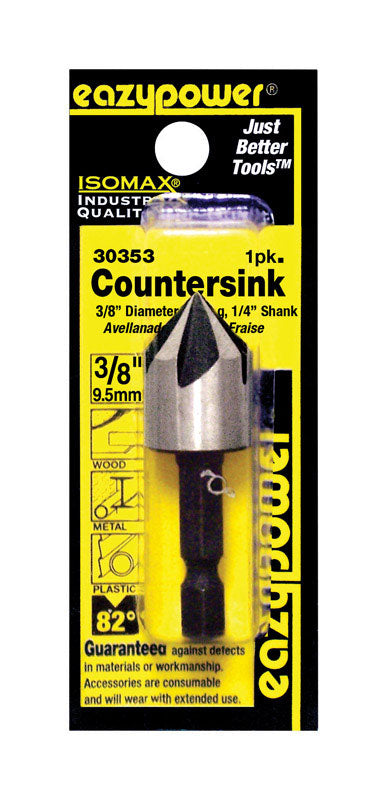 Eazypower Isomax 3/8 in. X 3/8 inch  D Tool Steel Countersink Countersink Bit