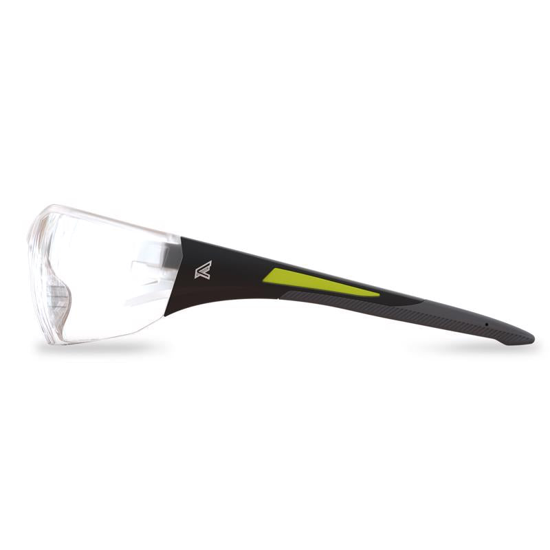 Edge Eyewear Delano G2 Wraparound Safety Glasses Clear Lens Black Frame