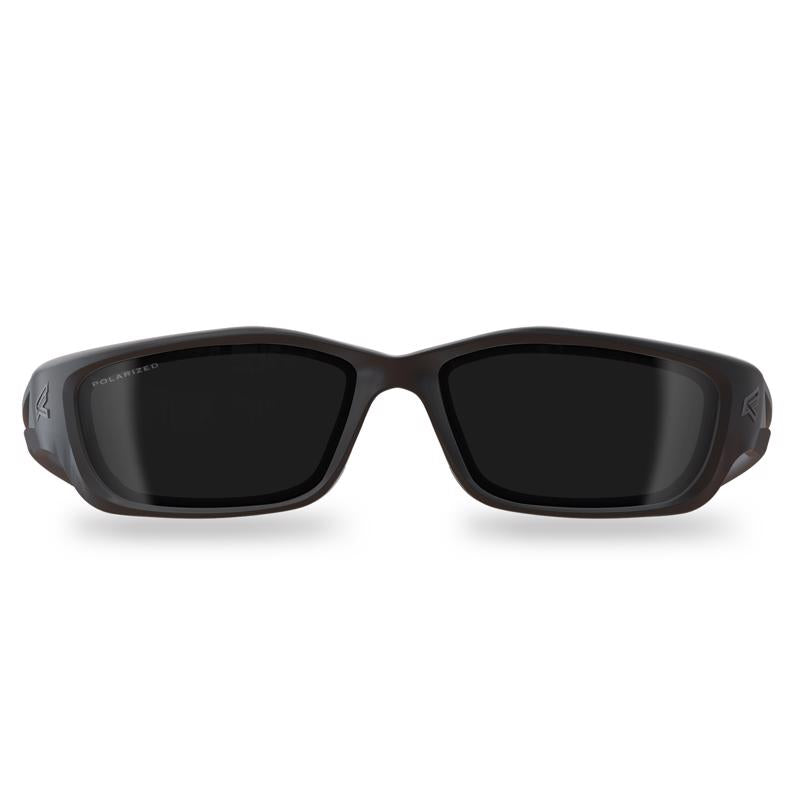 Edge Eyewear Kazbek XL Polarized Safety Glasses Smoke Lens Black Frame