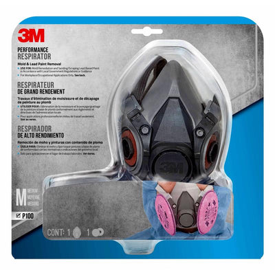 3M P100 Mold and Lead Paint Removal Respirator P-Series Valved Black M