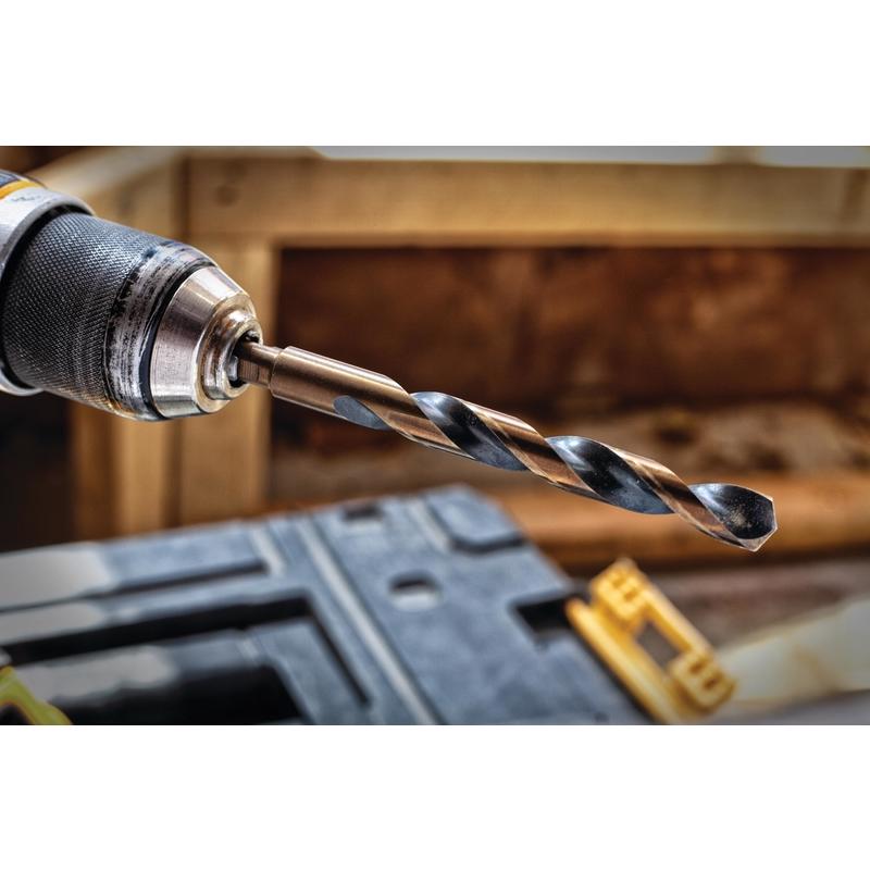 DeWalt Black & Gold 1/4 in. X 4 in. L High Speed Steel Split Point Drill Bit Round Shank