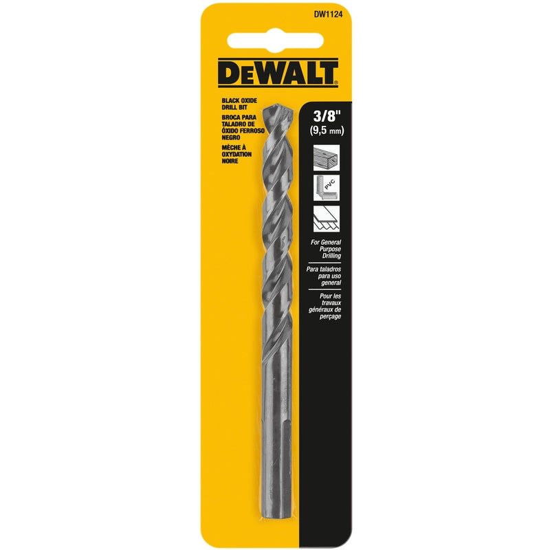 DeWalt Black & Gold 3/8 in. X 5 in. L High Speed Steel Split Point Drill Bit Round Shank