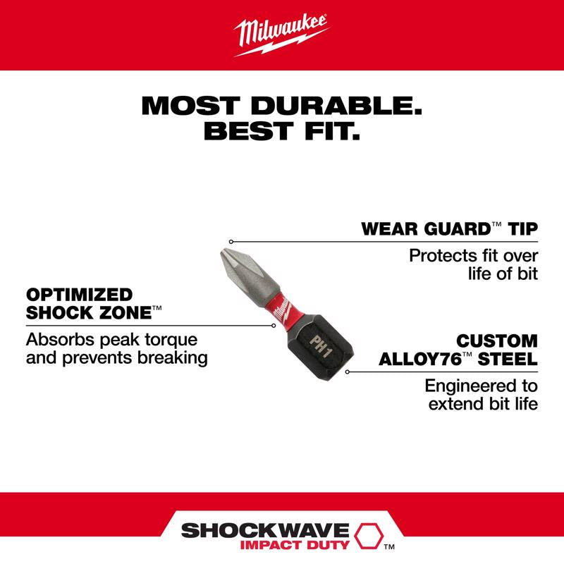 Milwaukee Shockwave Torx 1 in. L Insert Bit Set Alloy Steel 7 pc