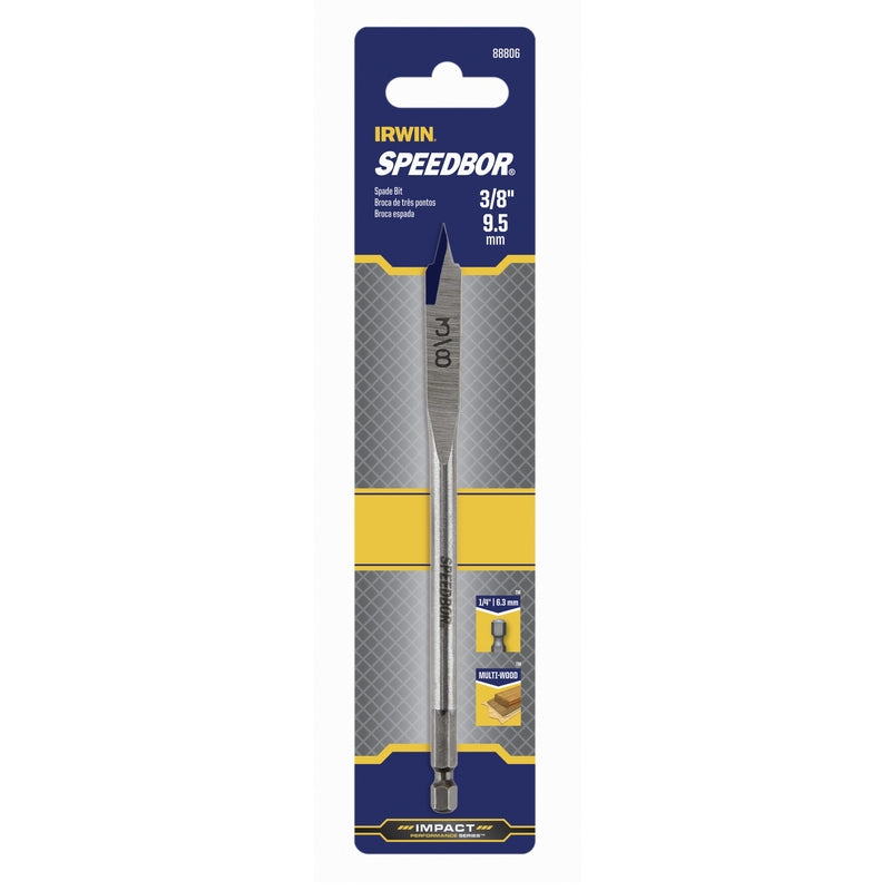 Irwin Speedbor 3/8 in. X 6 in. L Carbon Steel Wood Boring Bit Hex Shank