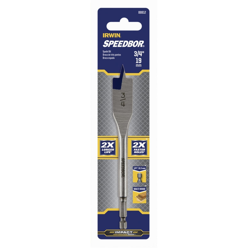 Irwin Speedbor 3/4 in. X 6 in. L Carbon Steel Wood Boring Bit Hex Shank