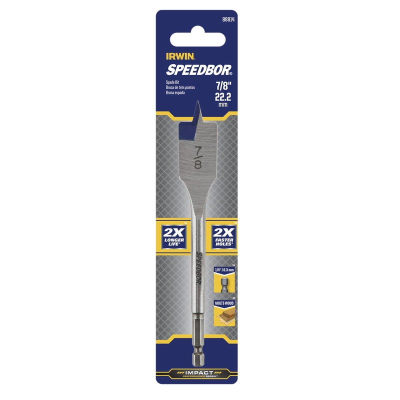 Irwin Speedbor 7/8 in. X 6 in. L Carbon Steel Wood Boring Bit Hex Shank