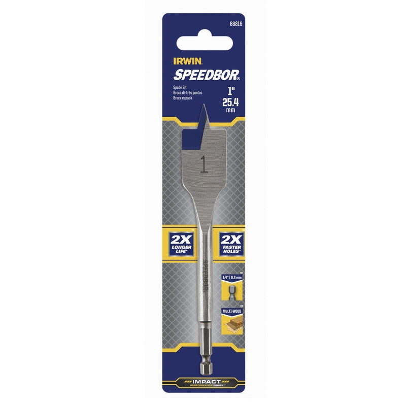 Irwin Speedbor 1 in. X 6 in. L Carbon Steel Wood Boring Bit Hex Shank