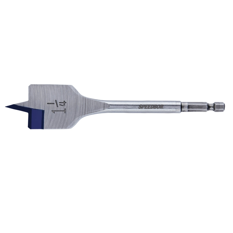 Irwin Speedbor 1-1/4 in. X 6 in. L Carbon Steel Wood Boring Bit Hex Shank