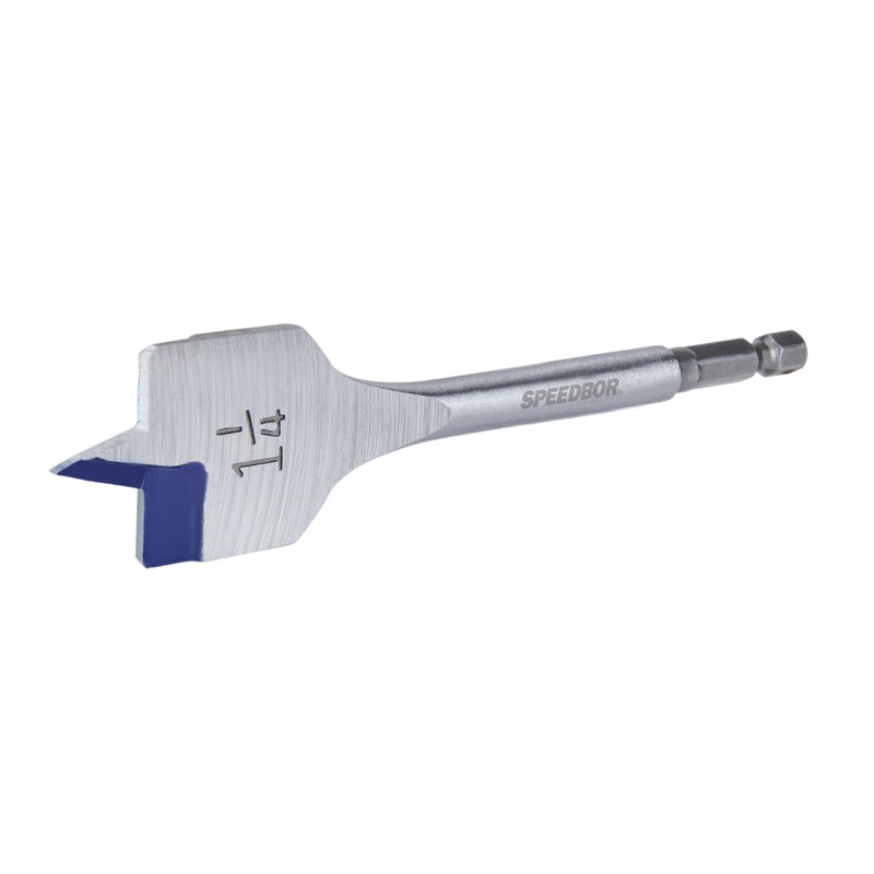 Irwin Speedbor 1-1/4 in. X 6 in. L Carbon Steel Wood Boring Bit Hex Shank