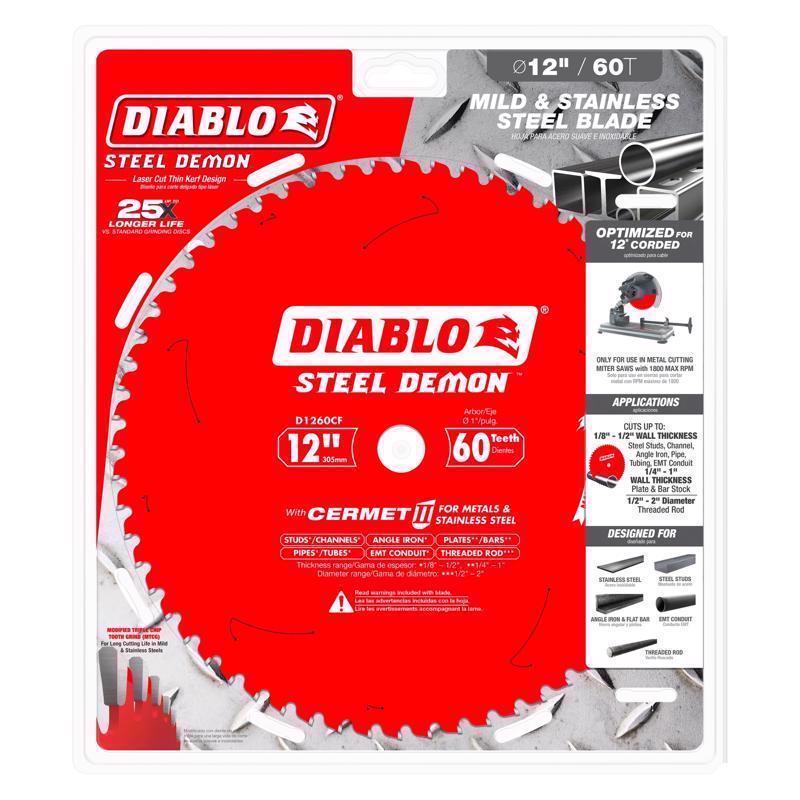 Diablo Steel Demon 12 in. D X 1 in. Cermet Metal Saw Blade 60 teeth
