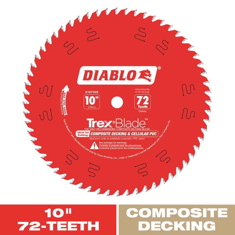 Diablo TrexBlade 10 in. D X 5/8 in. TiCo Hi-Density Carbide Circular Saw Blade 72 teeth