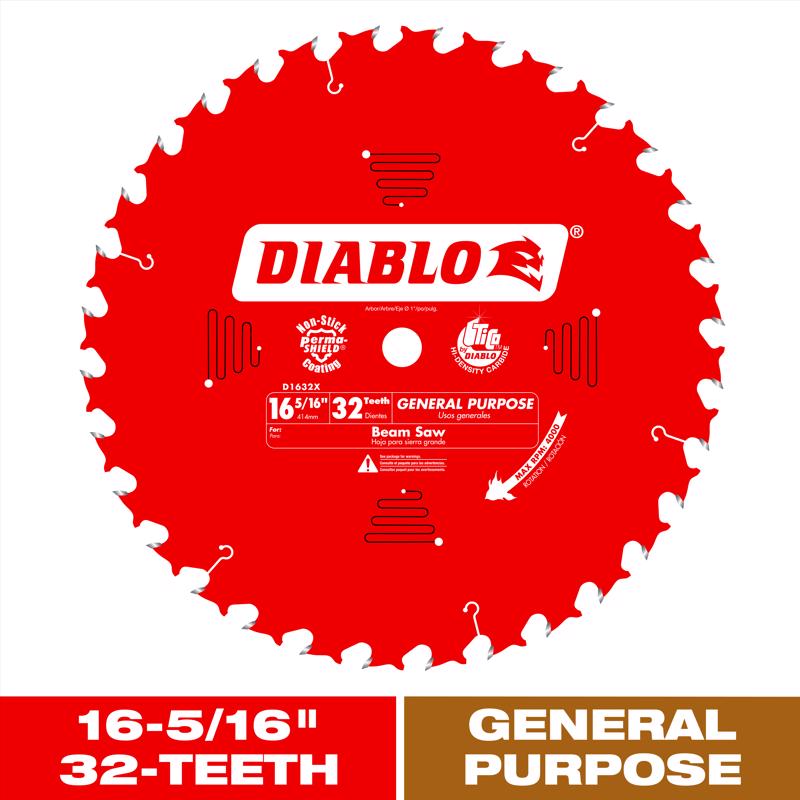 Diablo 16-5/16 in. D X 1 in. GP TiCo Hi-Density Carbide Circular Saw Blade 32 teeth