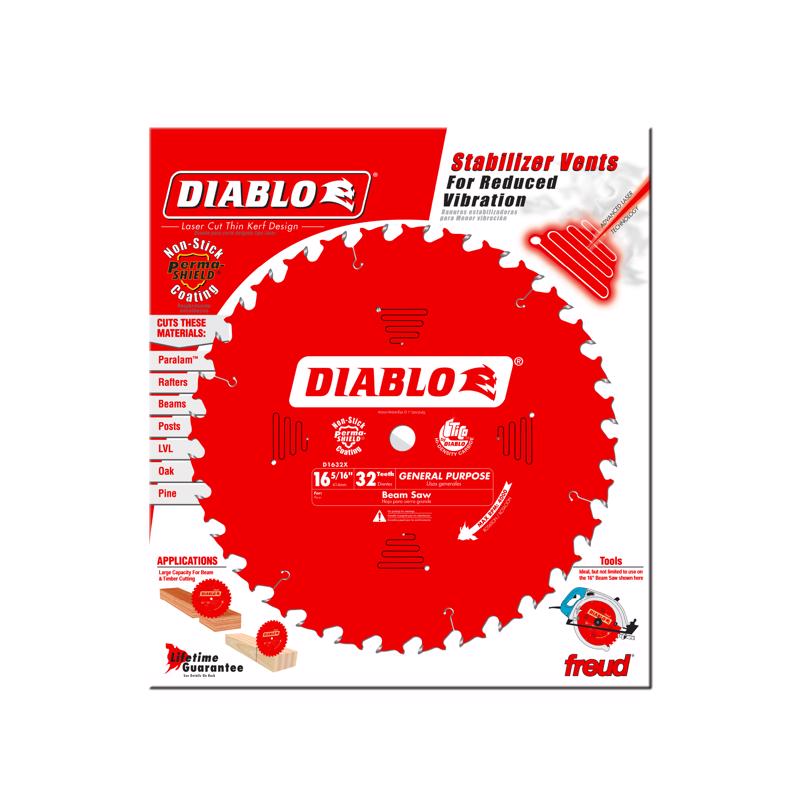 Diablo 16-5/16 in. D X 1 in. GP TiCo Hi-Density Carbide Circular Saw Blade 32 teeth
