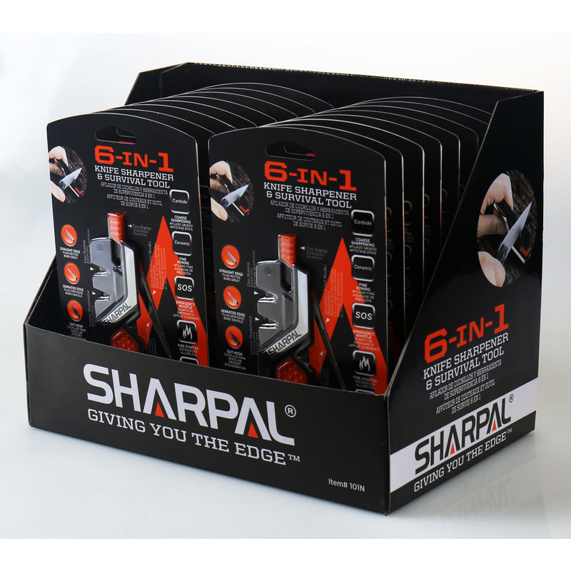 Sharpal 6-in-1 Carbide/Diamond Knife Sharpener and Survival Tool 400 Grit