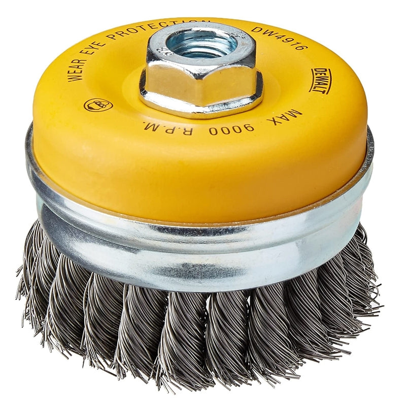 DeWalt 4 in. D X 5/8-11 in. Knotted Carbon Steel Cup Brush 14000 rpm