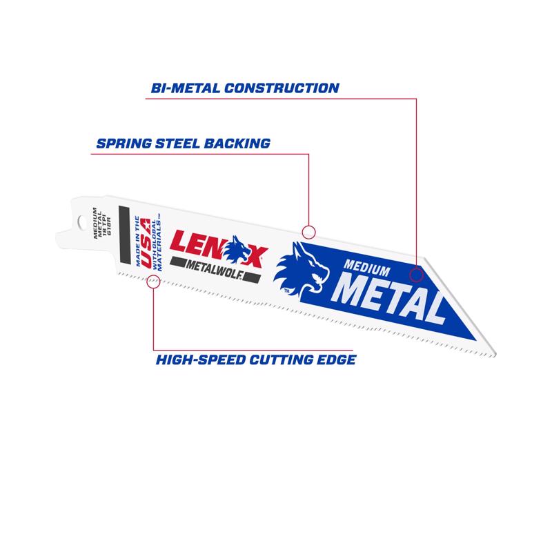 Lenox METALWOLF 6 in. Bi-Metal WAVE EDGE Reciprocating Saw Blade 18 TPI