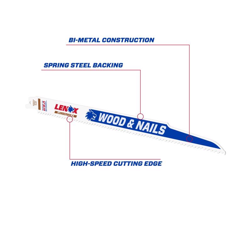 Lenox LUMBERWOLF 12 in. Bi-Metal Reciprocating Saw Blade 6 TPI