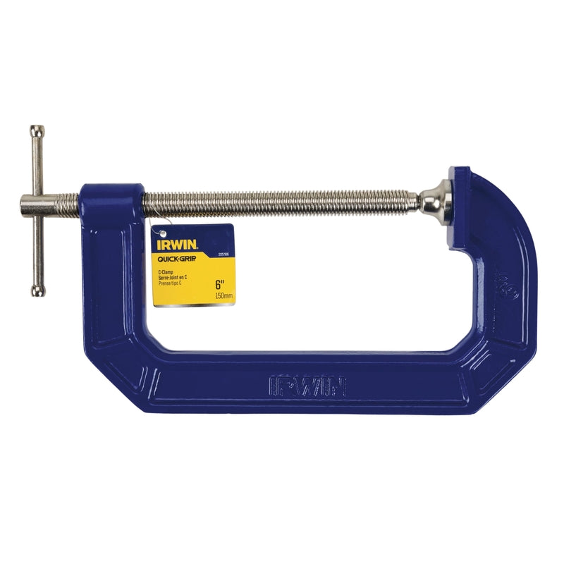 Irwin Quick-Grip 6 in. X 3-1/2 in. D Adjustable C-Clamp 900 lb