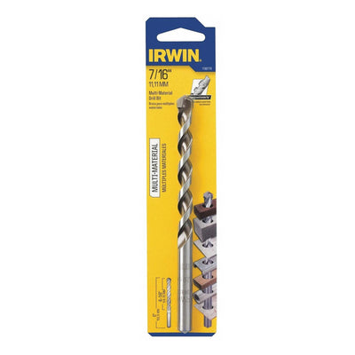 Irwin Jobber 7/16 in. X 5 in. L Multi-Material Jobber Length Masonry Drill Bit Straight Shank