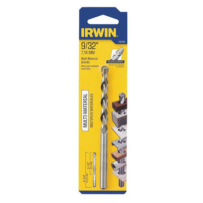 Irwin 9/32 in. X 4 in. L Multi-Material Jobber Length Masonry Drill Bit Straight Shank