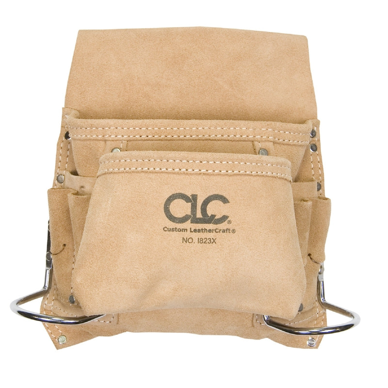 CLC 3 in. W X 12.5 in. H Suede Nail and Tool Pocket Apron 8 pocket Tan