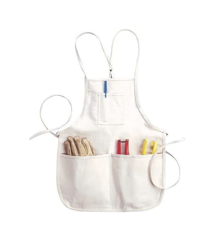 CLC Heavy Duty 4 pocket Canvas/Cotton Bib Apron White