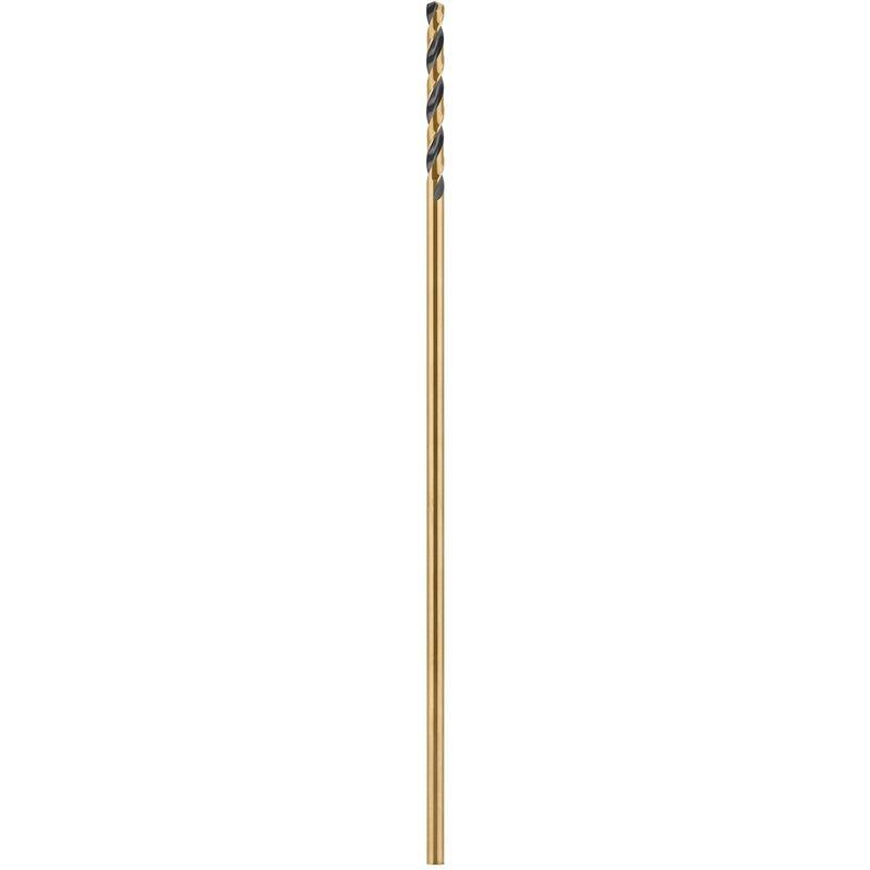 DeWalt Black & Gold 3/16 in. X 12 in. L High Speed Steel Split Point Aircraft Drill Bit Straight Sha